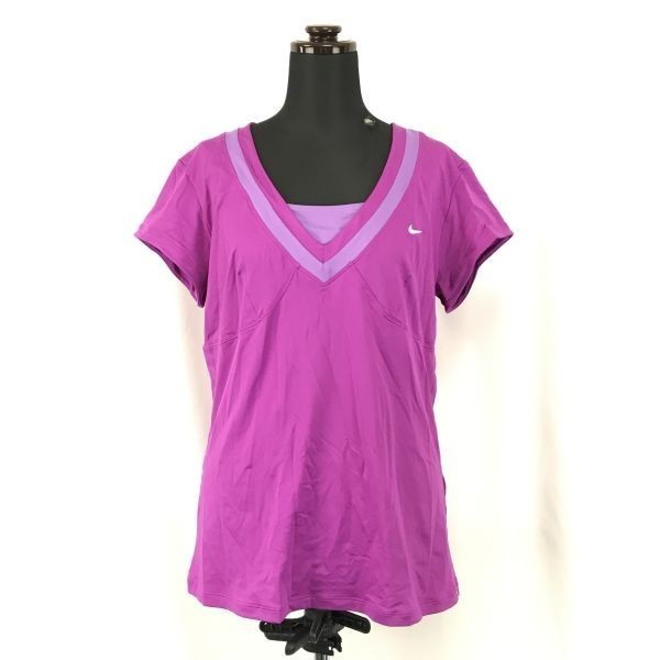 NIKE/ Nike * short sleeves T-shirt /DRY FIT/ sport wear [Women\'s -XL/ pink ] running / exercise / yoga / pilates /Tops/Shirts*BH34