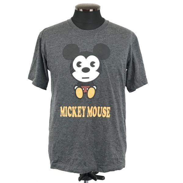 DISNEY/ディズニー★半袖Tシャツ/ミッキーマウス【メンズL/グレー】◆BG512_画像1