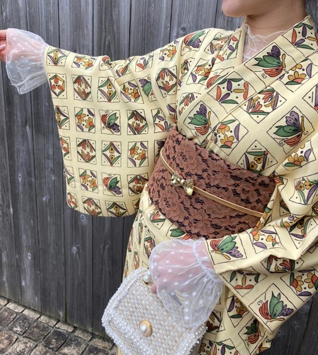 着物cocon☆新品 半幅帯☆レース 茶×黒系 長さ 帯 | huroncmh.org