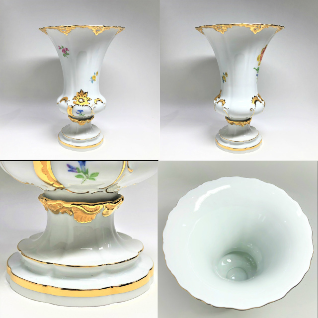 マイセン 二つ花 花瓶 フラワーベース 花器 Meissen インテリア 置物