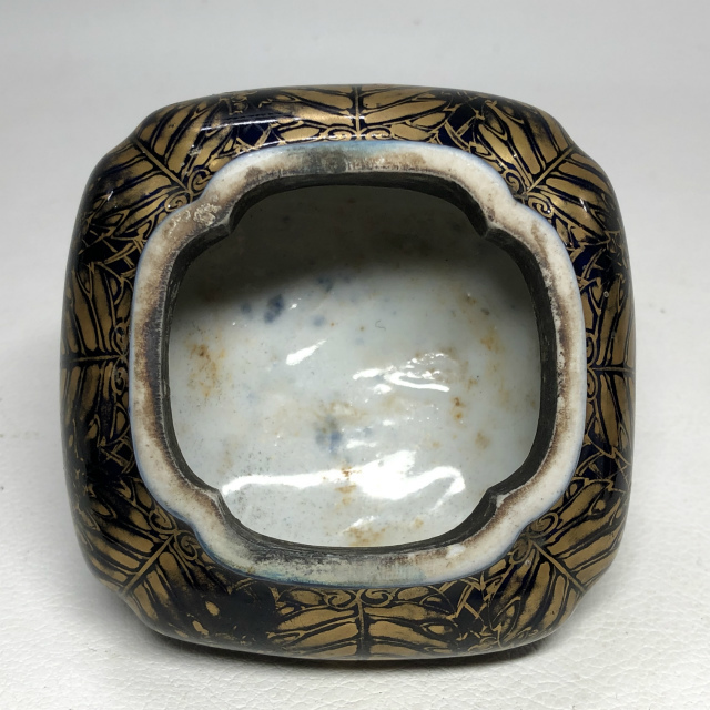 伊万里 瑠璃釉 金彩獅子 香炉 香道具 茶道具 骨董品 古美術品 D1145-3 - 6
