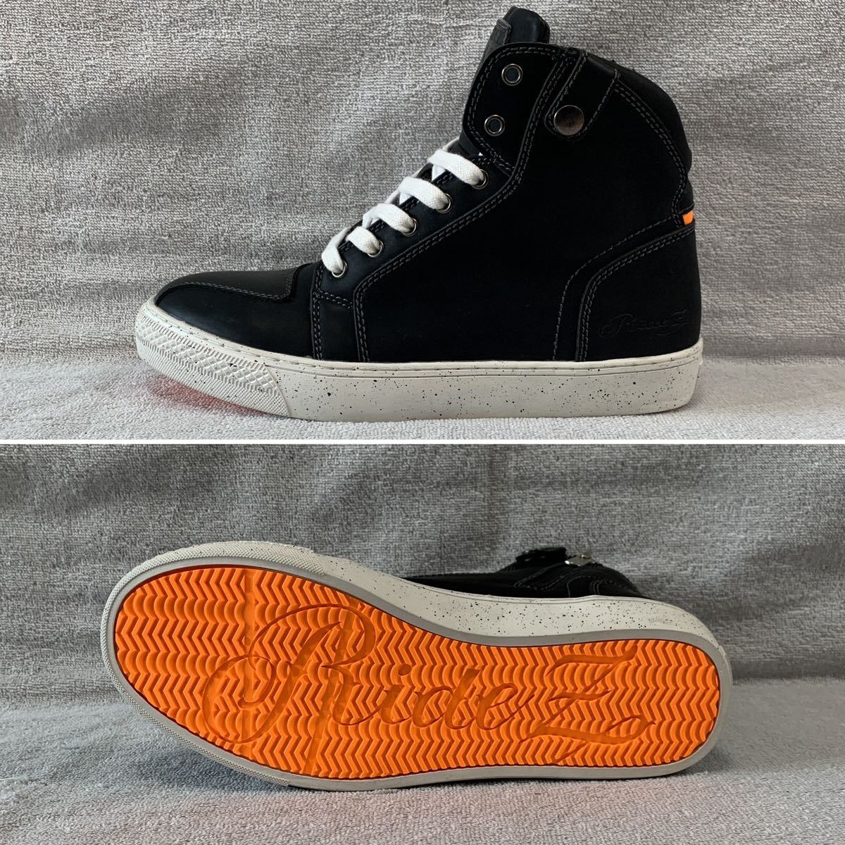 RIDEZ SNEAKERS ライズ スニーカーズ サイドZIP ライディングシューズ MOTO-MAX BLACK 25.0cm 定価19690円 本革 A50314-17_画像2