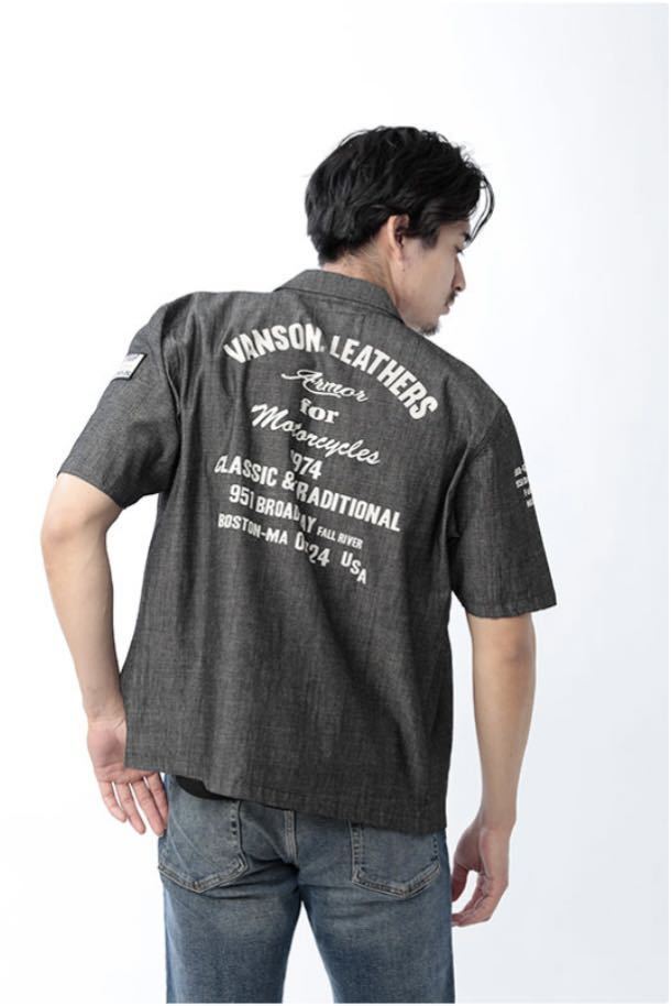 * VANSON Vanson рубашка work shirt рубашка с коротким рукавом TVS2207S BK/IV M размер нейлон хлопок автомобиль n пятно - новый товар стандартный A50321-11
