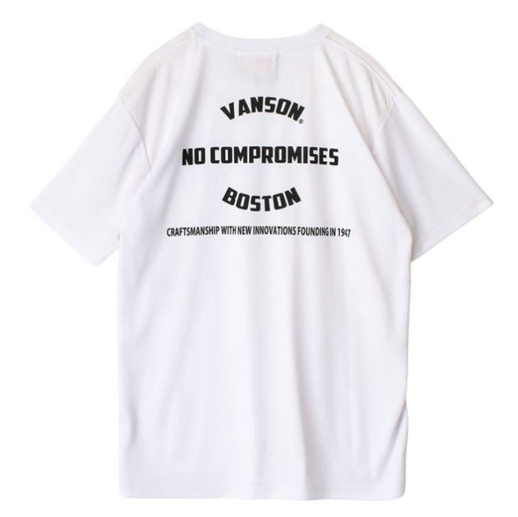 ★ VANSON バンソン メッシュ Tシャツ VS22805S WH/BK Lサイズ 半袖 プリント 新品 正規 A50320-6_画像5