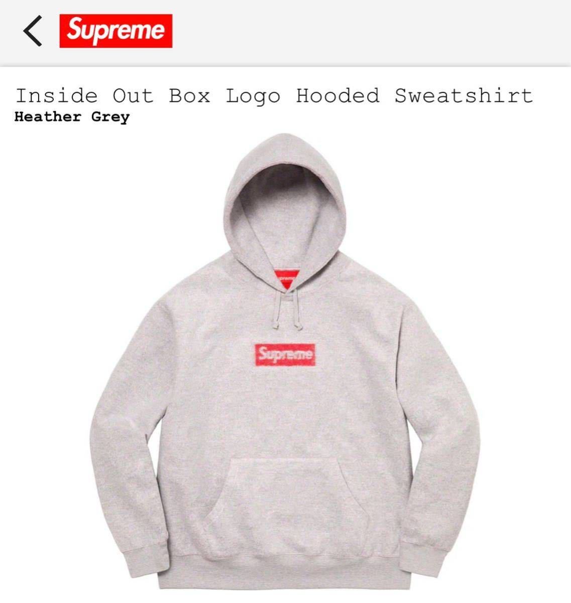 ヤフオク! - Supreme 23ss Inside Out Box Logo Hooded S GRE