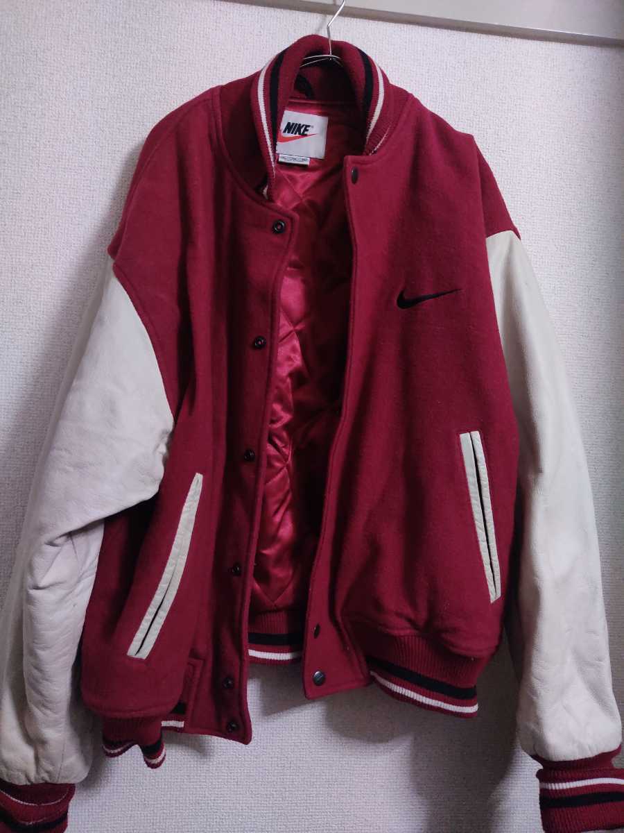 割引限定 90´s 銀タグ NIKE ビックスウォッシュ 袖レザースタジャン