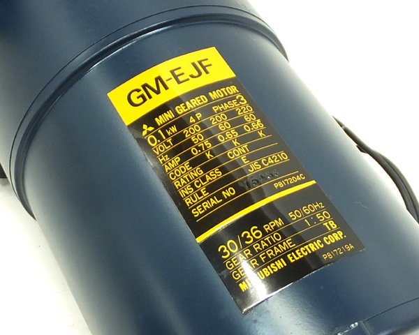 C0323C 未使用 三菱電機 ミニギャードモートル GM-EJF フランジ取付 三相 200V 0.1KW GM-EJシリーズ_画像4