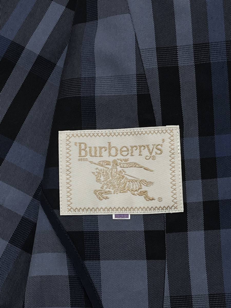 90年代頃【Burberry's】バーバリーズ チェック柄 2B テーラードジャケット 90s ビンテージ C-TK83 紺色 ネイビー レディース