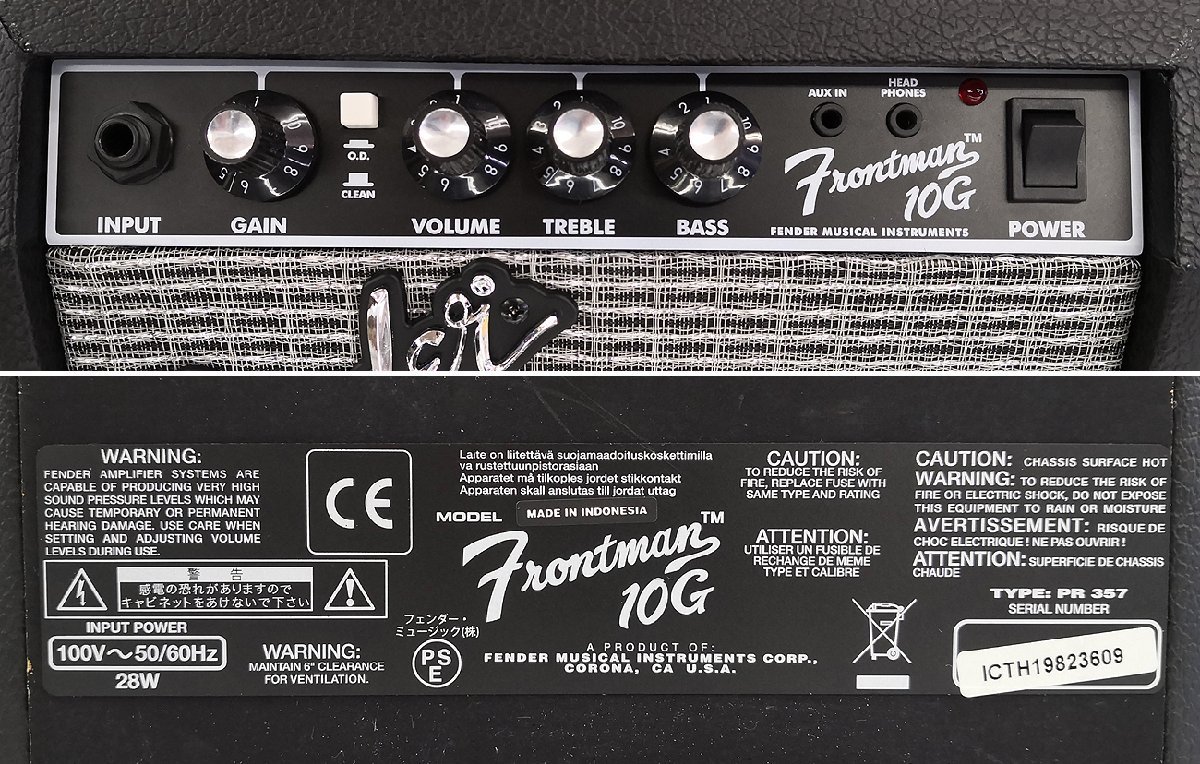 美品 Fender Frontman 10G ギターアンプ 10W フェンダー フロントマン コンボアンプの画像6
