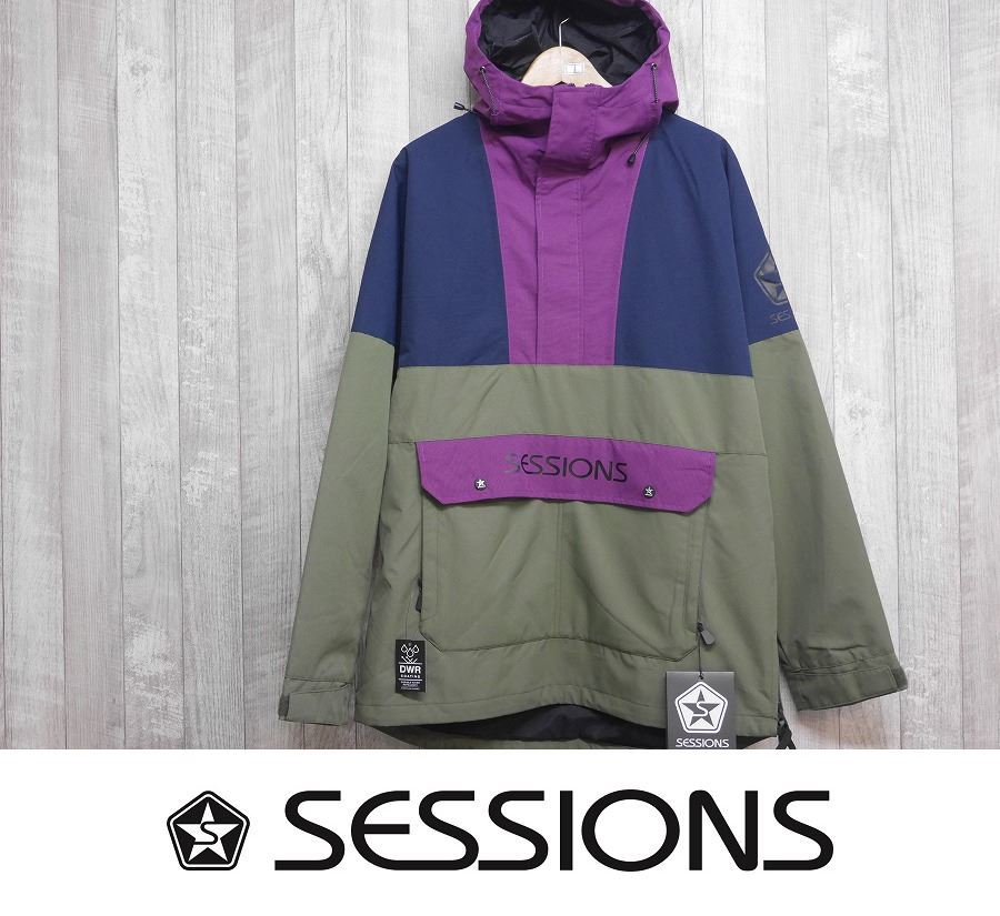 【新品:SALE】23 SESSIONS CHAOS PULLOVER JACKET - OLIVE/NAVY - L 正規品 ジャケット スノーボード ウェア_画像1