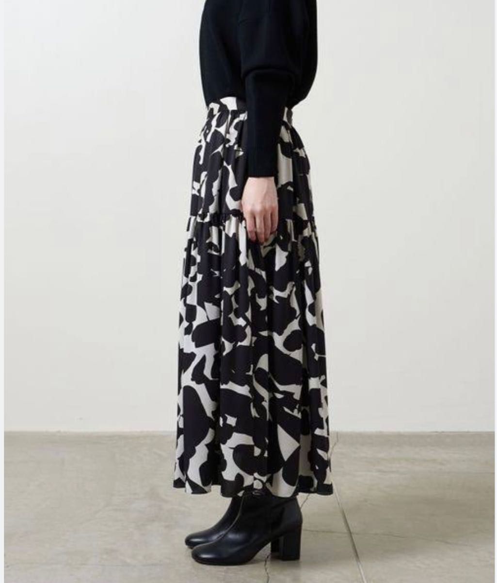 セール! 未使用 完売 UNITED ARROWS サテン プリント ティアード
