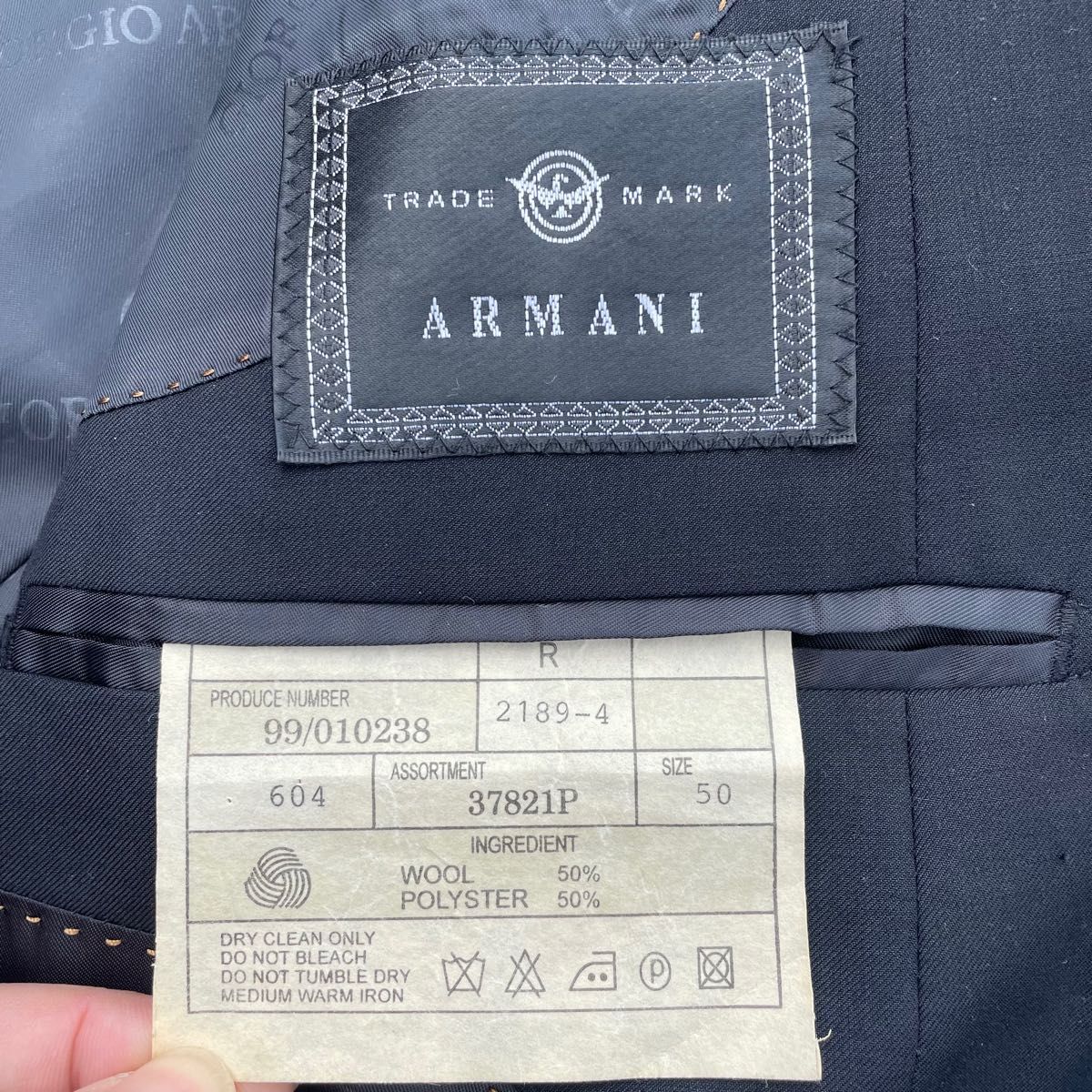 【vintage】90s Giorgio Armani ダブル　ジャケット　黒 テーラードジャケット　ジョルジオ　アルマーニ