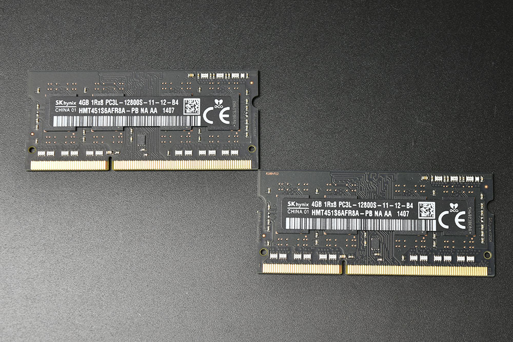 当日発送 Mac対応 メモリ hynix DDR3 4GB × 2枚組　PC3L-12800S 中古品 1-830-6_画像1