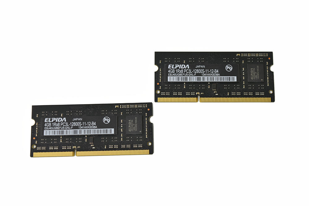 当日発送 Mac対応 メモリ DDR3 4GB × 2枚 ELPIDA PC3L-12800S 中古品　11-5 DDR3-1600_画像1