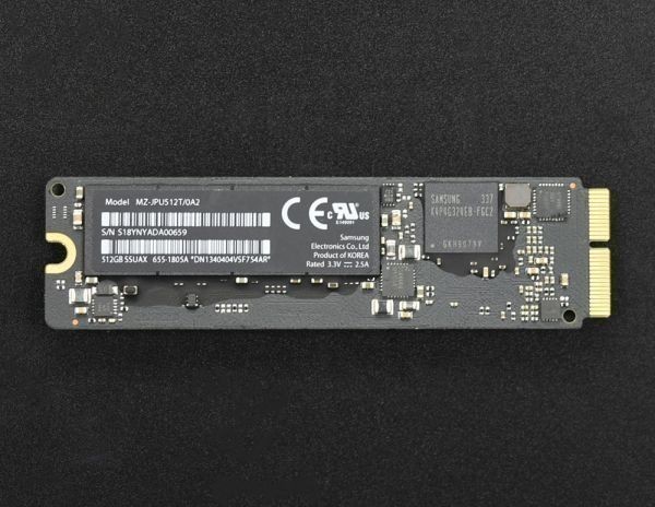 当日発送 純正SSD MacBook Pro Retina / Air 512GB SAMSUNG 2013 2014 2015 中古品 655-1805 A1465 A1466 A1502 A1425 A1398 内蔵型_画像2