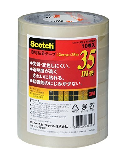 3M スコッチ 透明テープ 10巻パック 12mm×35m 大巻 500-3-1235-10P_画像1