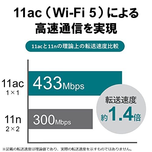 バッファロー WiFi 無線LAN 子機 USB2.0用 11ac/n/a/g/b 433Mbps ビームフォーミング機能搭載 日本メーカー W_画像3
