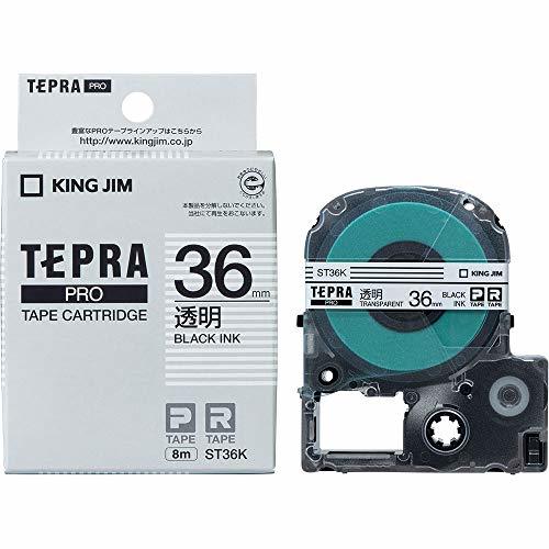 KING JIM PRO tape cartridge transparent label black character ST36K 36mm