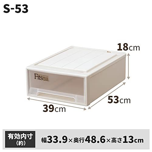 天馬 衣装ケース フィッツケース クローゼット用 ホワイト S-53 カプチーノ 幅39×奥行53×高さ18cm_画像6