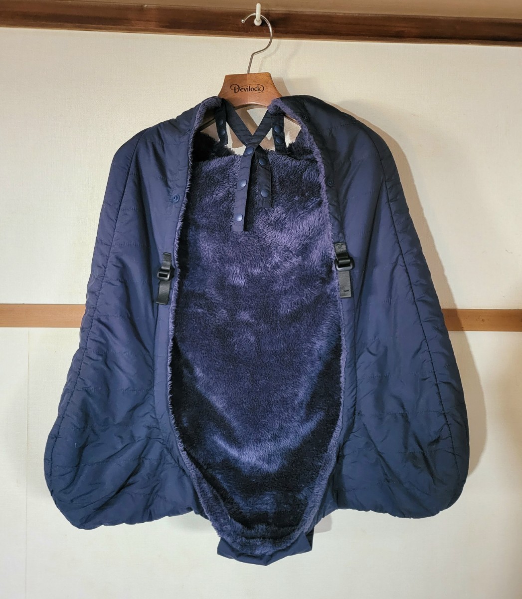 ベビーホッパー BabyHopper 抱っこ紐 カバー エルゴ 防寒 ケープ マルチプルカバー 3M シンサレート 裏ボア ネイビー 美品 フォスフレイクス抱っこ紐カバー・防寒ケープ