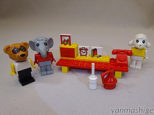 80sビンテージ LEGO Fabuland 電話付きサイドテーブルセット レア