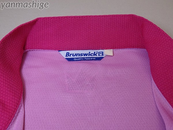 Brunswick [Sサイズ] ドライハーフジップシャツ 廃番[ピンクxレッド] ボウリングシャツ ブランズウィック サンブリッジ SUNBRIDGE_画像5
