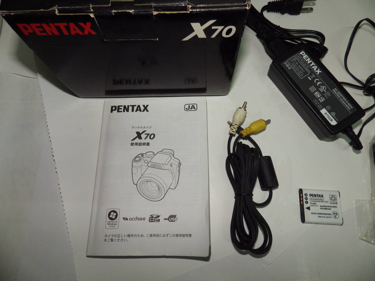 【▲PENTAX ペンタックス X70 ▲元箱・取説・ケーブル・充電池・ACアダプター等付属品のみ▲】_画像2