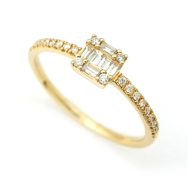 緑屋質屋】BELLESIORA(ベルシオラ) スクエア ダイヤ リング 0.24ct