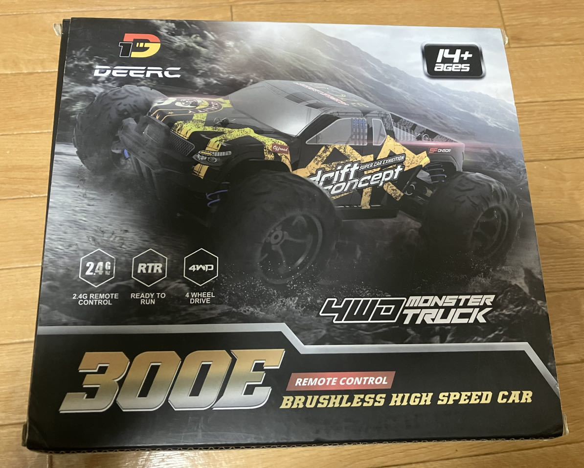 DEERC 300E ブラシレスモーターラジコンカー バッテリー2個 オフロード 4WD 60km/h 四輪駆動 高速 1/18 RCカー シェル2個の画像1