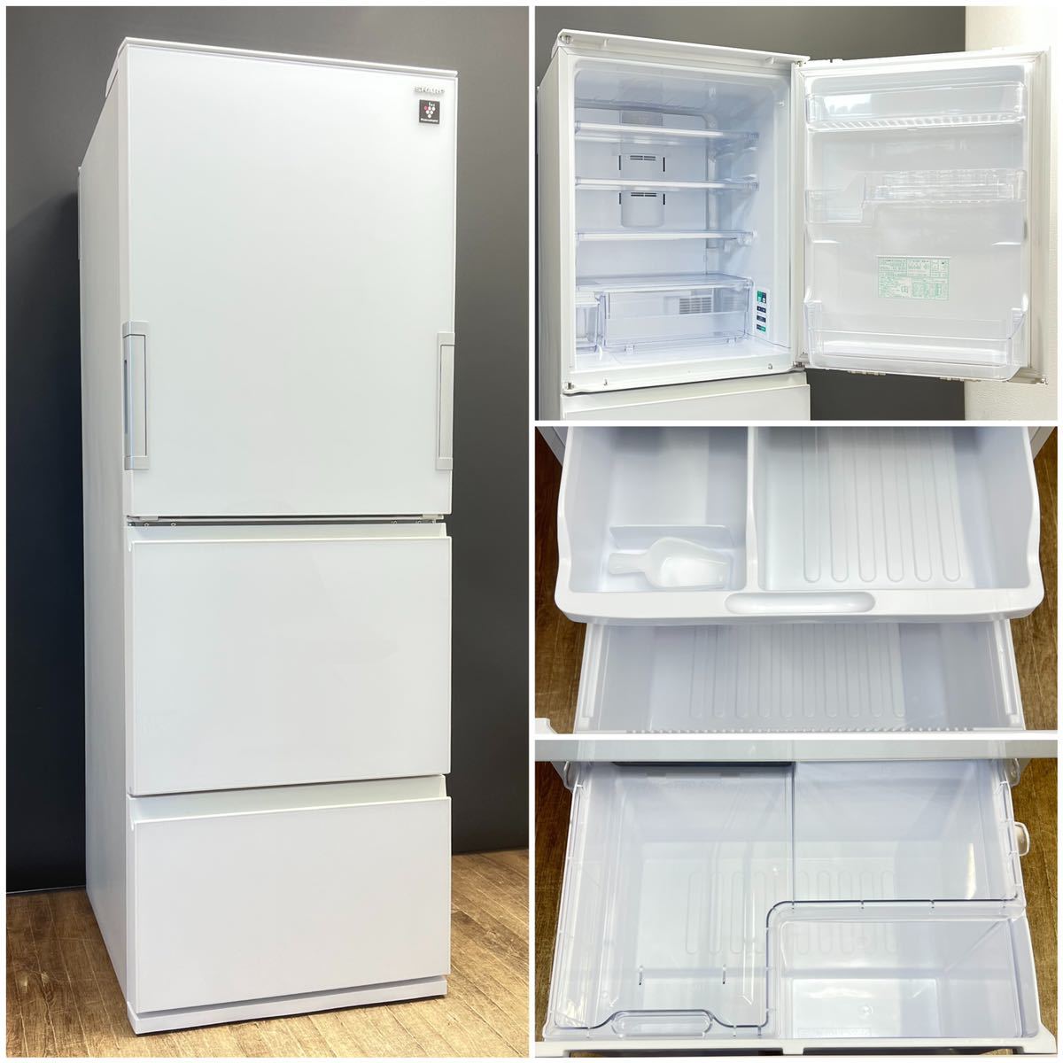 どっちもド ○美品□350L 冷凍冷蔵庫 3ドア 自動製氷 両開き プラズマ