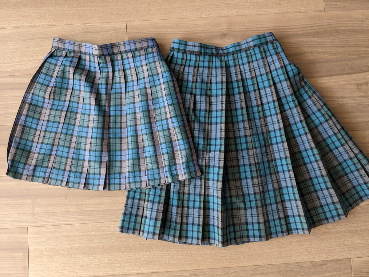 新栄高校風 青チェックスカート 新品 Sサイズ|PayPayフリマ