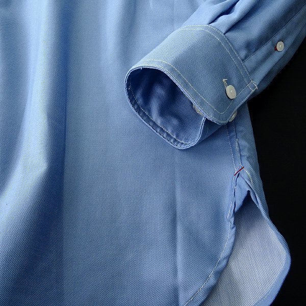 新品 POLO BCS ポロ シャンブレー ツイル レギュラーカラー シャツ 4L 水色 【I54246】 メンズ 汗ジミ防止 オールシーズン デニムライクの画像4