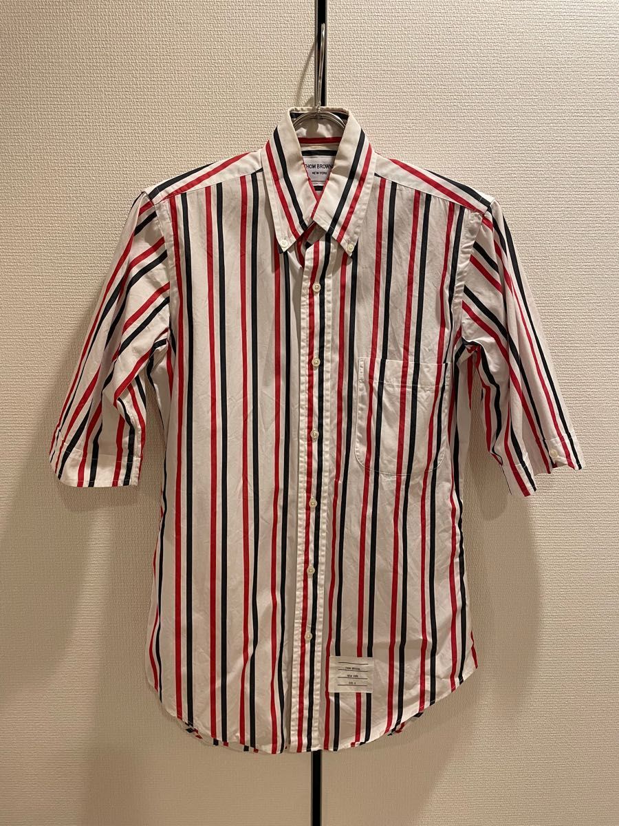 THOM BROWNE トムブラウン トリコロールシャツ サイズ0 レア 希少品