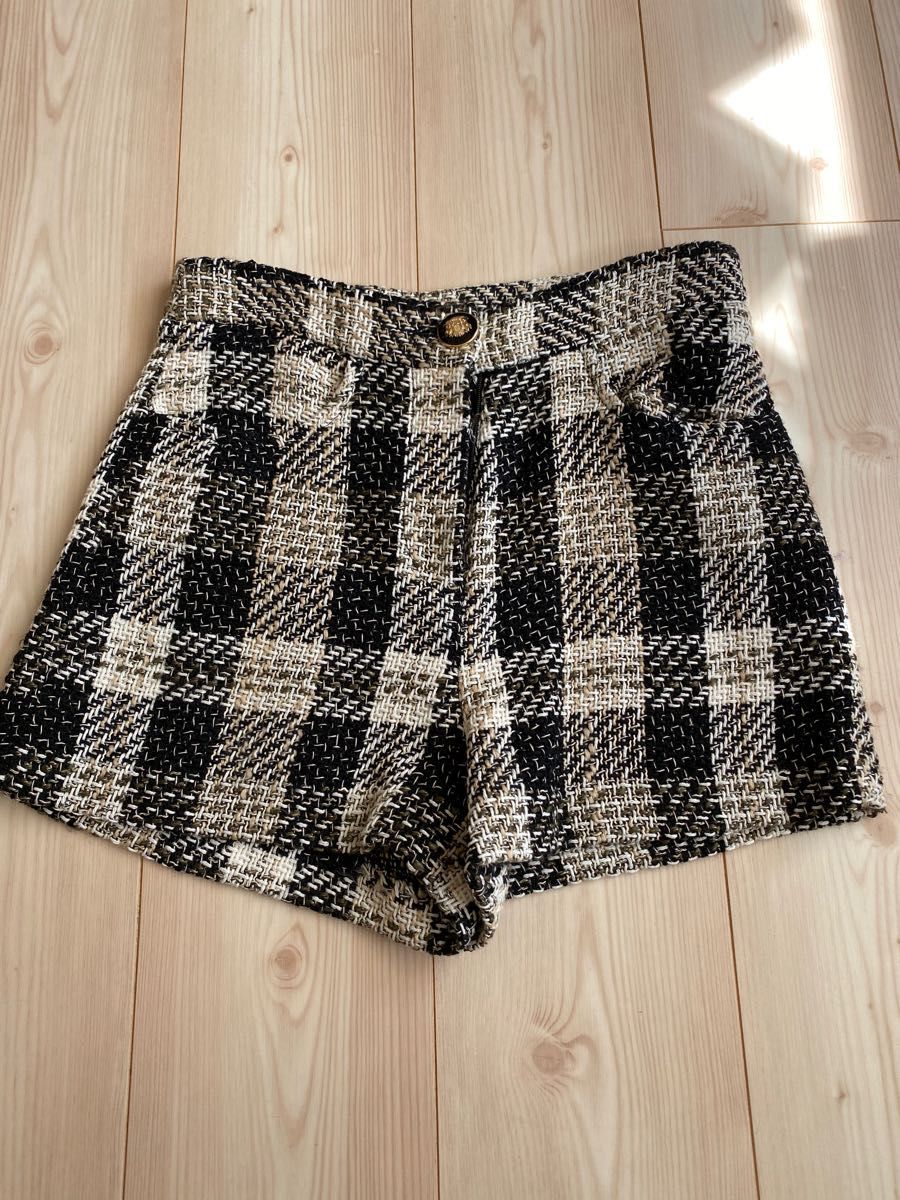 今季 ZARA ザラ ツイードショートパンツ XS 今季 ZARA ザラ ツイードショートパンツ XS