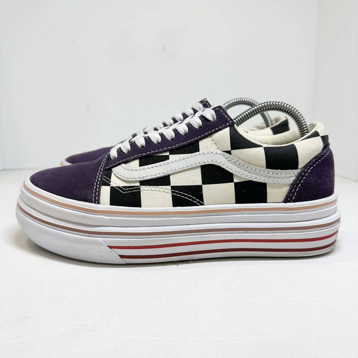 VANS/バンズ☆OLD SKOOL/オールドスクール☆チェッカーフラッグ☆プラットフォーム/厚底☆パープル×ブラック×ホワイト/紫黒白☆24.5cm( バンズ)｜売買されたオークション情報、ヤフオク! の商品情報をアーカイブ公開