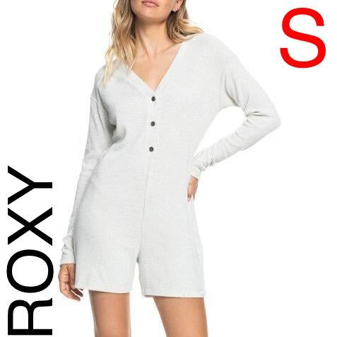 ロキシー　ロンパース　長袖　リブ　カットソー　グレー　ROXY レディースSサイズ　美品　ルームウェア　ワンピース_画像1