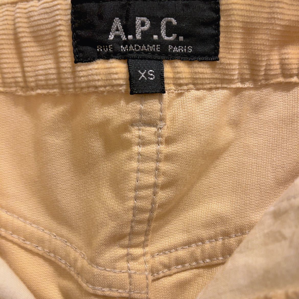 美品★A.P.C★アーペーセー★ベージュ★コーデュロイ台形ミニスカート★XS_画像10