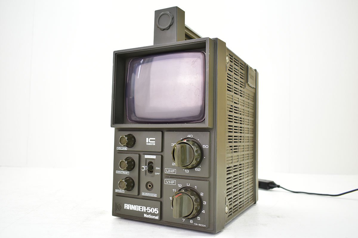 National TR-505A RANGER-505 白黒テレビ ケーブル付き[ナショナル][レンジャー505][昭和レトロ][当時物]M_画像2