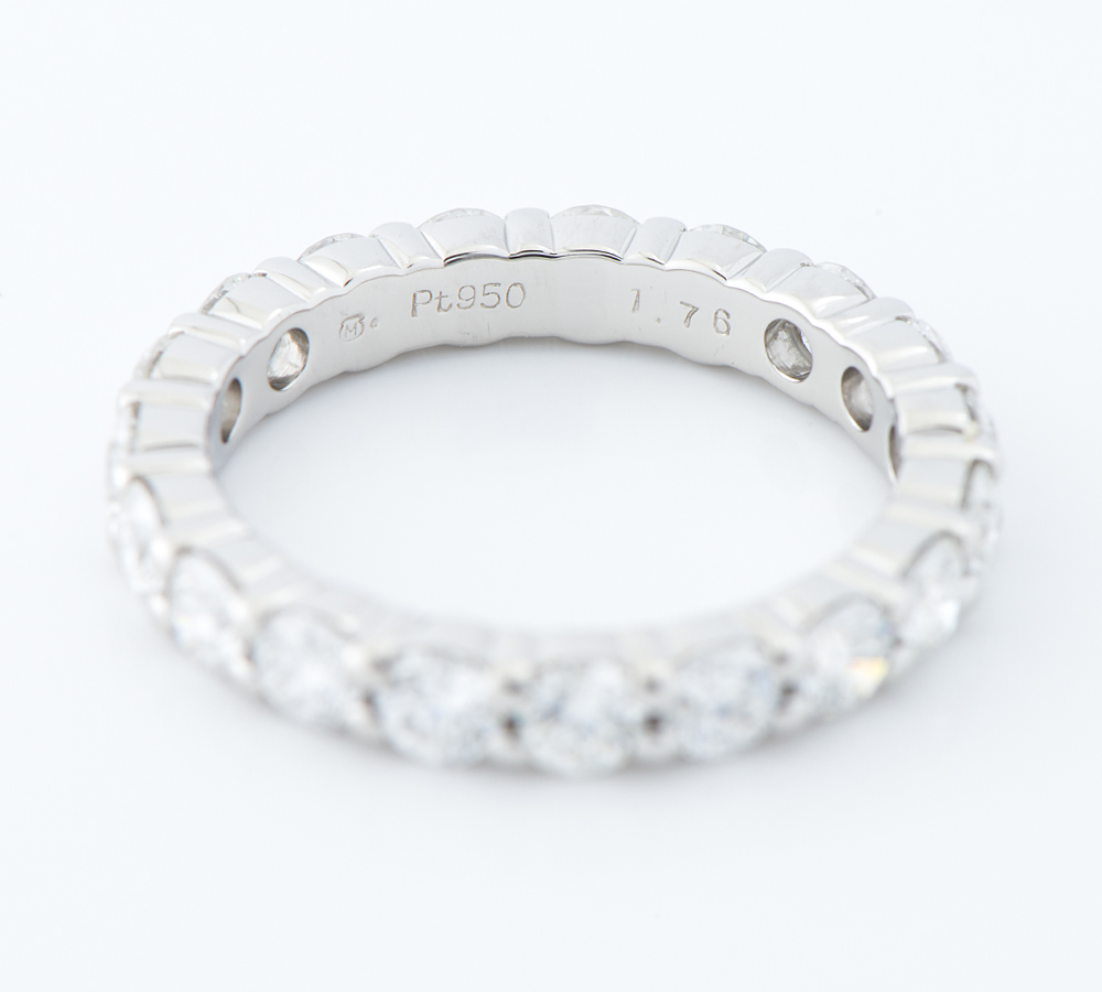  Mikimoto полный Eternity 19P бриллиант итого 1.76ct платина 950 9 номер кольцо * кольцо [ б/у ]