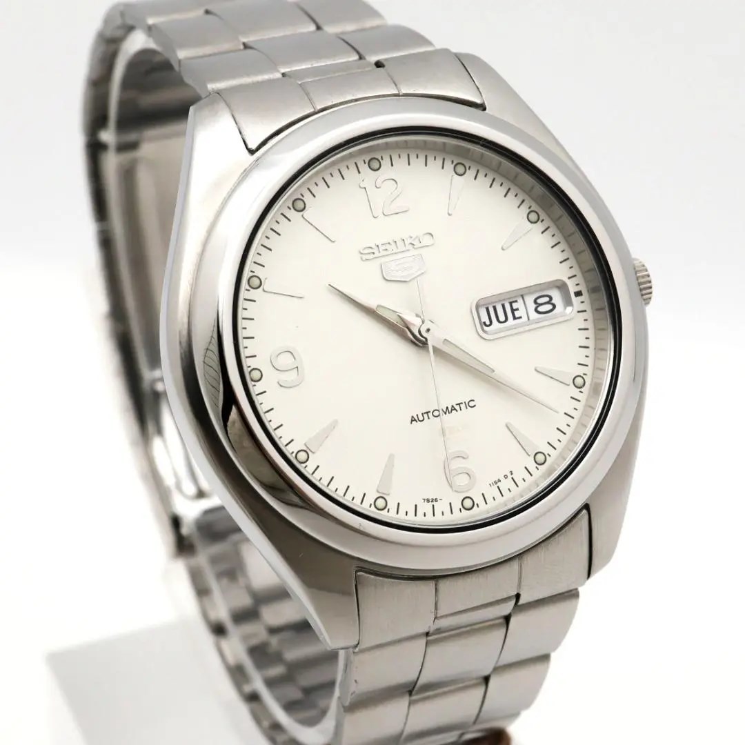 安い公式 ストア 《美品》SEIKO 5 腕時計 ホワイト 自動巻き