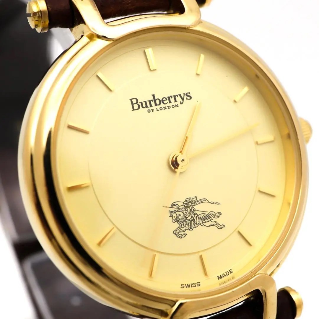 希少》BURBERRY 腕時計 ゴールド スイス ヴィンテージ レザー 新品本物