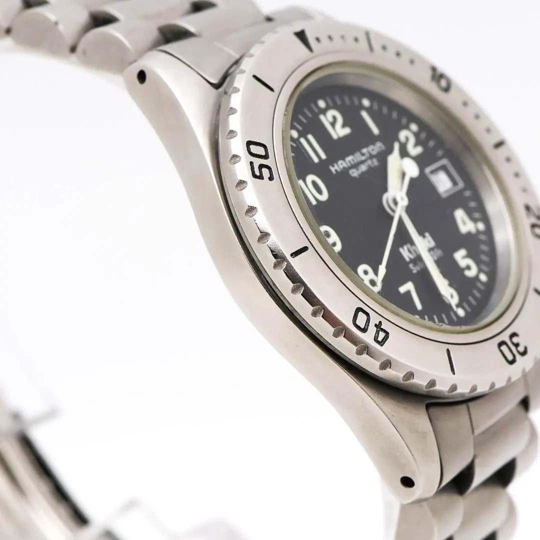 希少》HAMILTON Khaki 腕時計 ブラック デイト ボーイズ-
