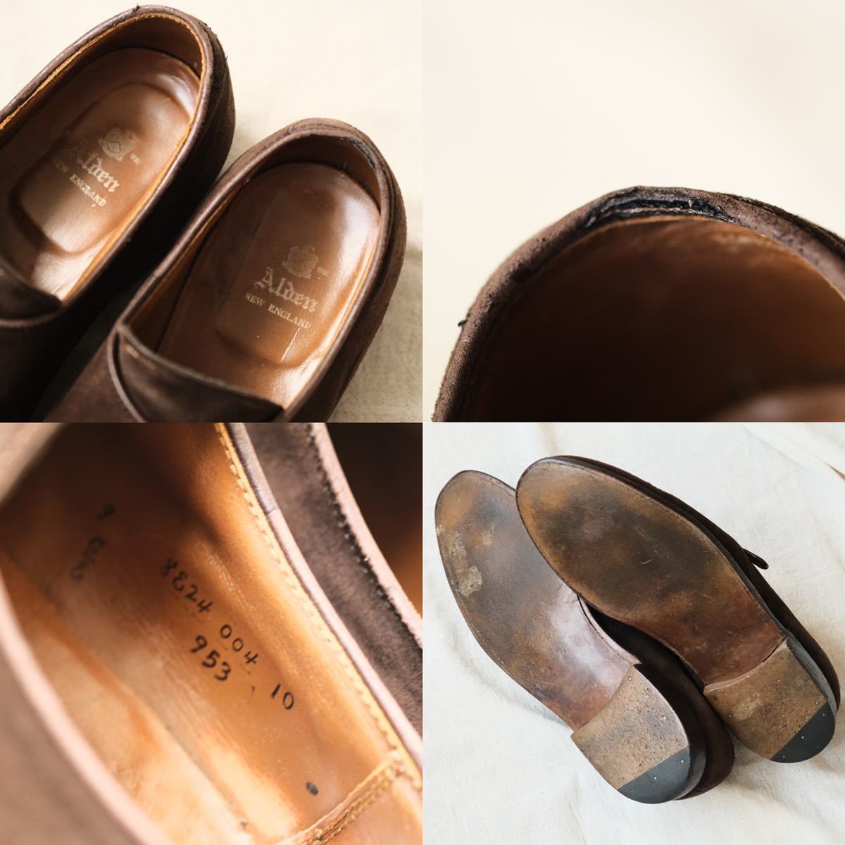 Alden 953キッドスエードシングルモンクストラップ オールデン9E-