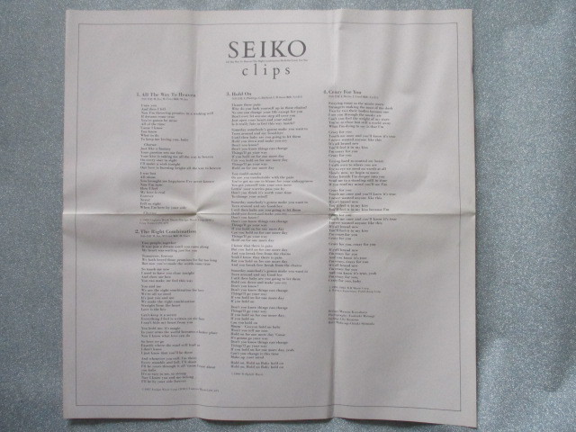 ＶＨＳビデオ 松田聖子【SEIKO clips】Performed by Seiko Matsuda 歌詞カード付 4曲 21分 ソニーレコード SRVM266　　　　j343_画像5
