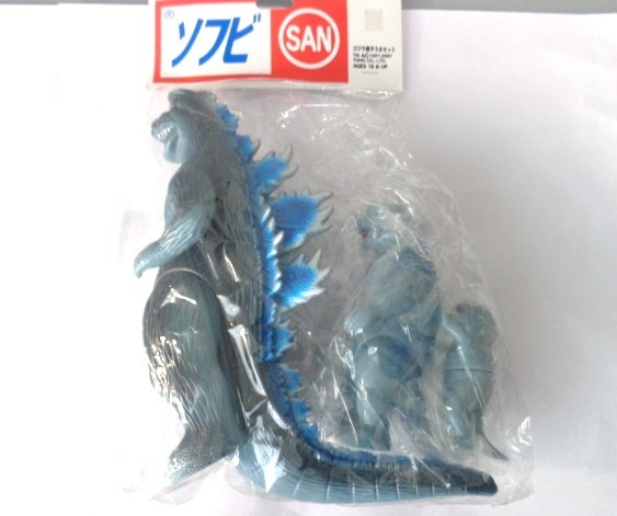 ゴジラ親子3点セット(マルサン)未開封新品ソフビフィギュア-