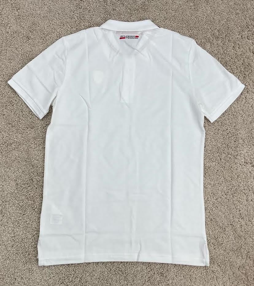 ★送料無料★Ferrari Mens Classic Polo Shirt フェラーリ オフィシャル ポロシャツ 半袖 ホワイト Sサイズ