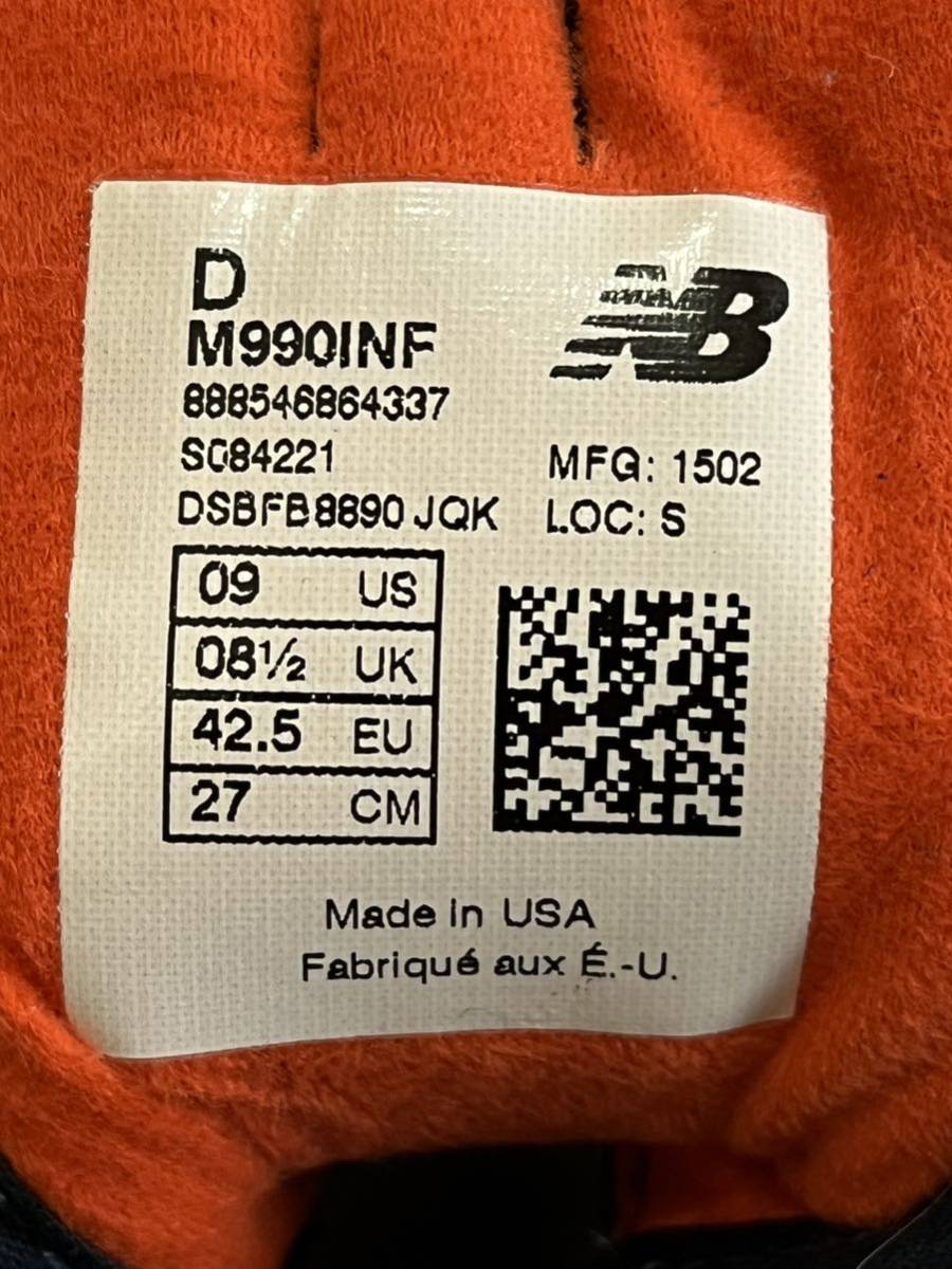 貴重!j.crew別注!NEW BALANCE M990INF ニューバランス アメリカ製