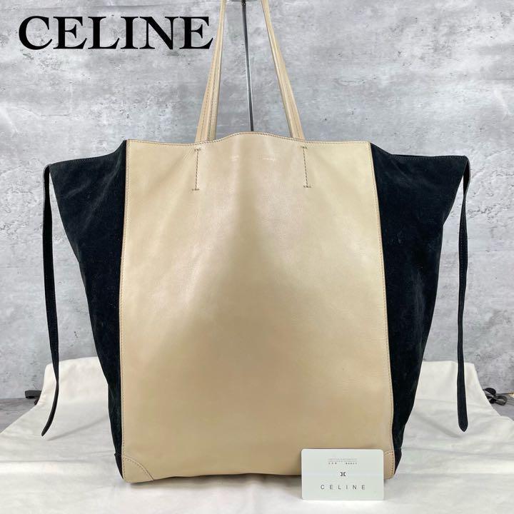 美品 CELINE カバ ファントム トート レザー バッグ-