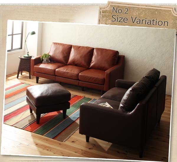  Vintage standard sofa (Crack) crack 3P[ dark brown ]