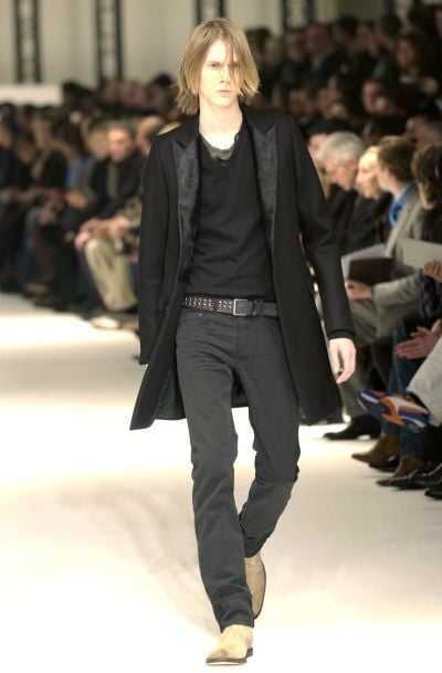 2005AW Dior hommeスモーキングロングジャケット／ディオールオムチェスターコートエディスリマン